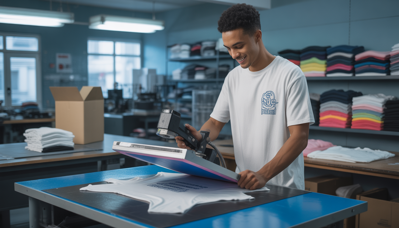 Impression t-shirt logo entreprise DTF livraison rapide