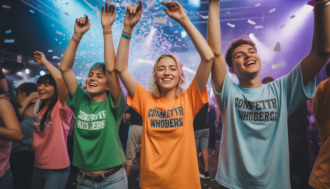 Vêtements personnalisés pour festivals et concerts : du simple t-shirt au vrai merch de fans